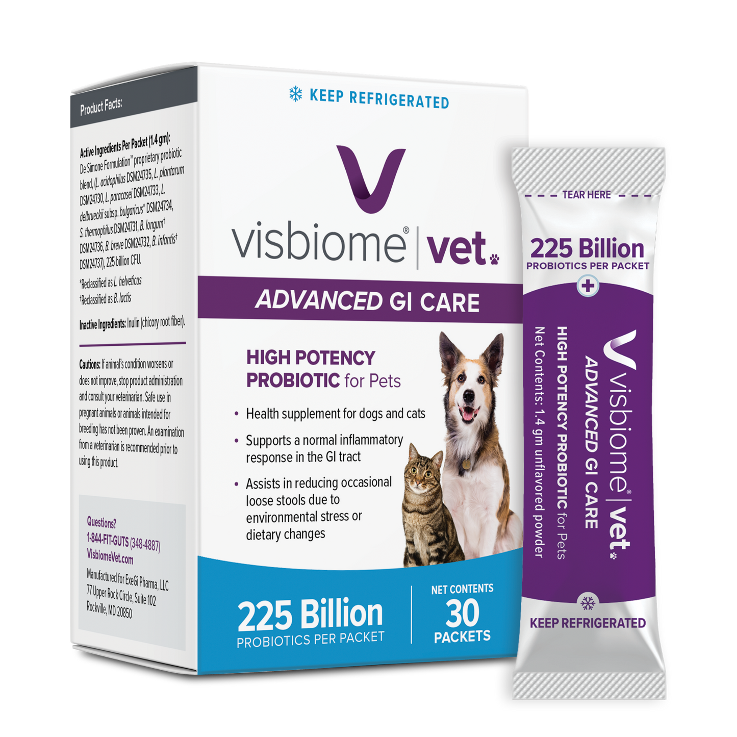 Visbiome Vet Advanced GI Care - 225 Billion CFU Packets - 3 Pack
