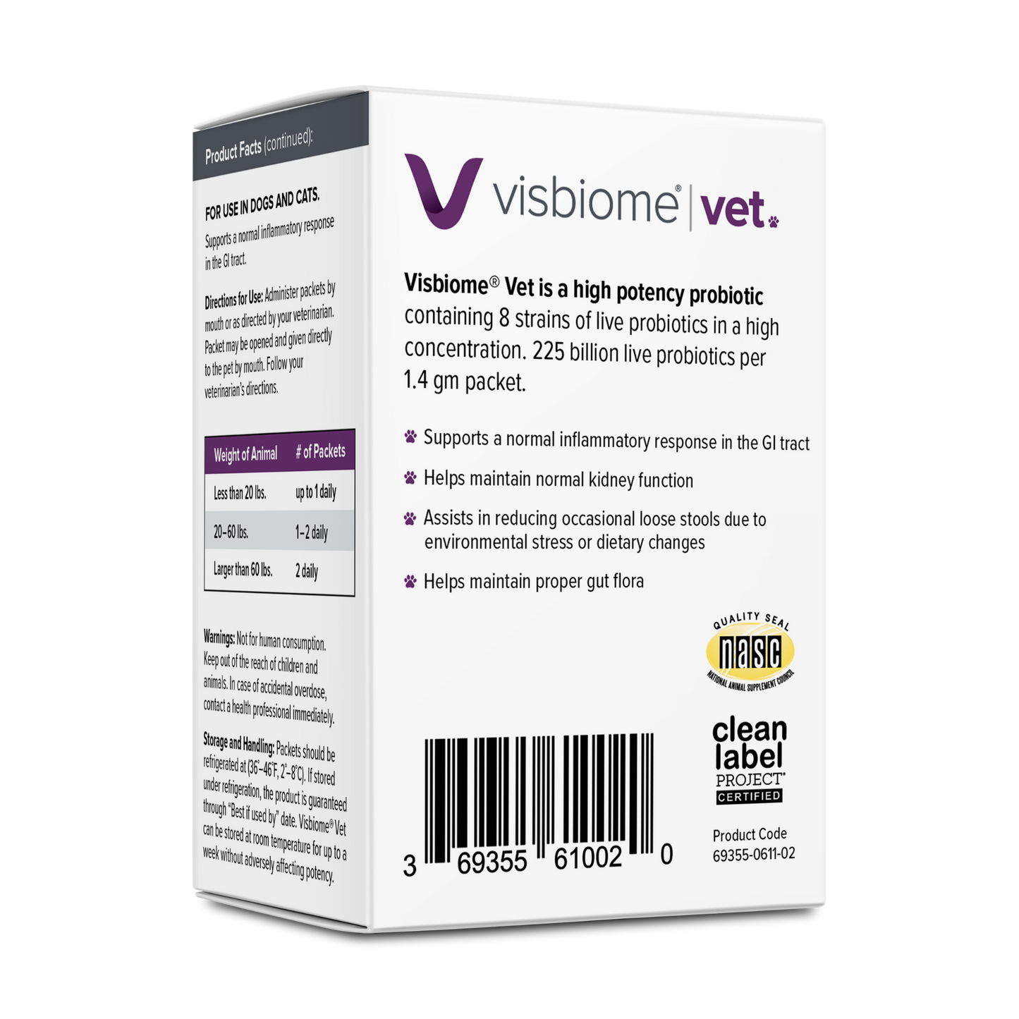Visbiome Vet Advanced GI Care - 225 Billion CFU Packets - 3 Pack