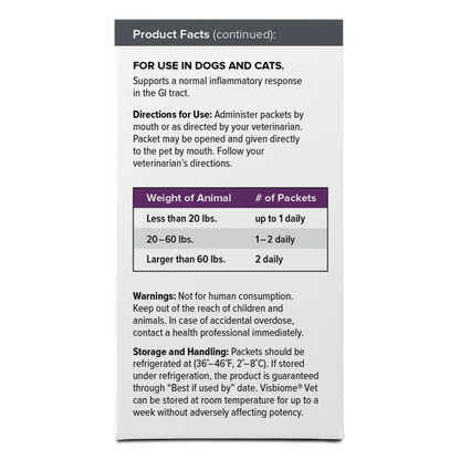 Visbiome Vet Advanced GI Care - 225 Billion CFU Packets - 3 Pack