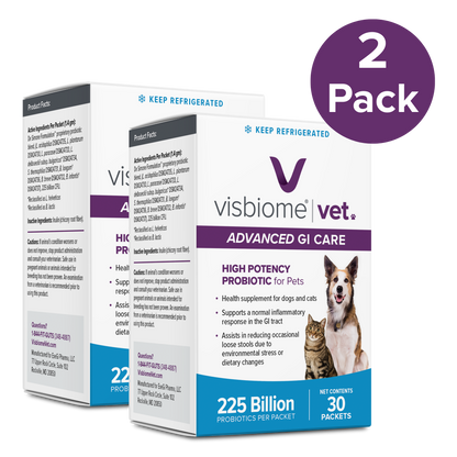 Visbiome Vet Advanced GI Care - 225 Billion CFU Packets - 2 Pack
